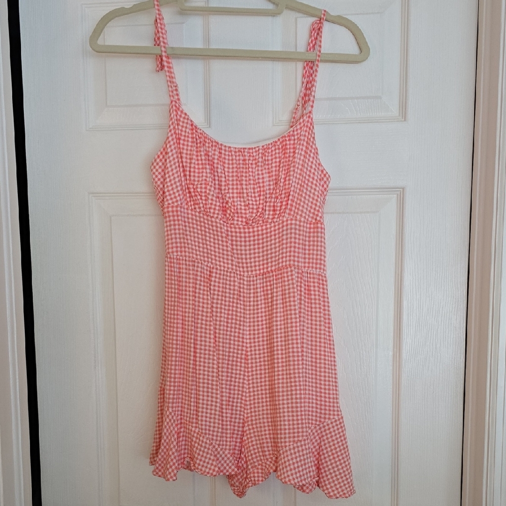 Lily Rose Pink One Piece Romper with Ruffled Detail